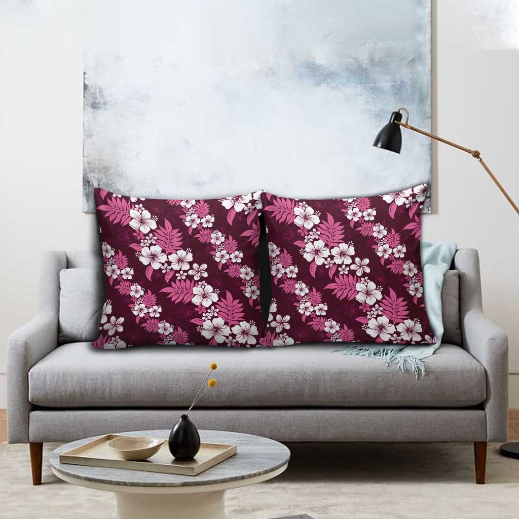 Hawaiian Hibiscus Tribal Floral Pink Pillow Cover Polynesian Tapa Pattern - Polynesian Pride