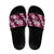 Hawaiian Hibiscus Tribal Floral Pink Slide Sandals Polynesian Tapa Pattern - Polynesian Pride