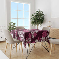 Hawaiian Hibiscus Tribal Floral Pink Tablecloth Polynesian Tapa Pattern - Polynesian Pride