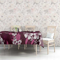 Hawaiian Hibiscus Tribal Floral Pink Tablecloth Polynesian Tapa Pattern - Polynesian Pride