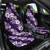 Hawaiian Hibiscus Tribal Floral Purple Car Seat Cover Polynesian Tapa Pattern - Polynesian Pride