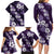 Hawaiian Hibiscus Tribal Floral Purple Family Matching Long Sleeve Bodycon Dress and Hawaiian Shirt Polynesian Tapa Pattern - Polynesian Pride