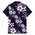 Hawaiian Hibiscus Tribal Floral Purple Family Matching Long Sleeve Bodycon Dress and Hawaiian Shirt Polynesian Tapa Pattern - Polynesian Pride