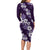 Hawaiian Hibiscus Tribal Floral Purple Family Matching Long Sleeve Bodycon Dress and Hawaiian Shirt Polynesian Tapa Pattern - Polynesian Pride