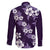 Hawaiian Hibiscus Tribal Floral Purple Family Matching Short Sleeve Bodycon Dress and Hawaiian Shirt Polynesian Tapa Pattern - Polynesian Pride