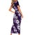 Hawaiian Hibiscus Tribal Floral Purple Family Matching Short Sleeve Bodycon Dress and Hawaiian Shirt Polynesian Tapa Pattern - Polynesian Pride