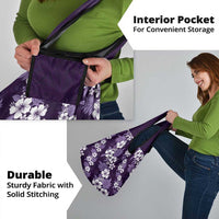 Hawaiian Hibiscus Tribal Floral Purple Grocery Bag Polynesian Tapa Pattern - Polynesian Pride