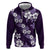 Hawaiian Hibiscus Tribal Floral Purple Hoodie Polynesian Tapa Pattern - Polynesian Pride