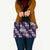 Hawaiian Hibiscus Tribal Floral Purple Leather Bag Polynesian Tapa Pattern - Polynesian Pride