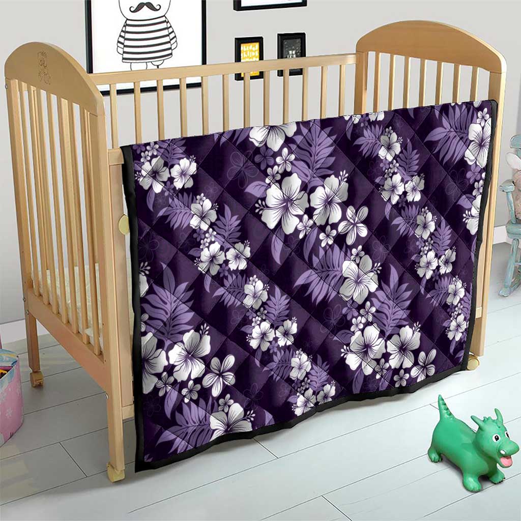 Hawaiian Hibiscus Tribal Floral Purple Quilt Polynesian Tapa Pattern - Polynesian Pride