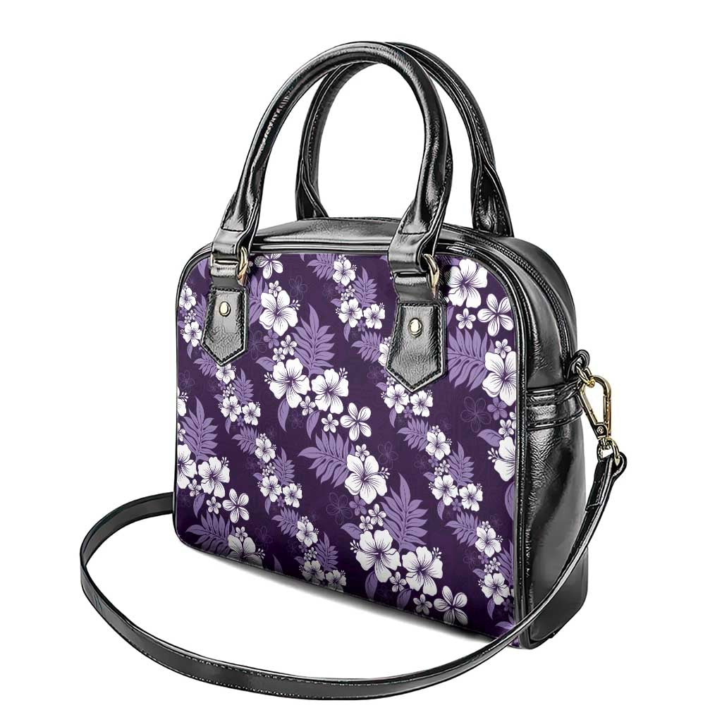 Hawaiian Hibiscus Tribal Floral Purple Shoulder Handbag Polynesian Tapa Pattern - Polynesian Pride