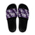 Hawaiian Hibiscus Tribal Floral Purple Slide Sandals Polynesian Tapa Pattern - Polynesian Pride