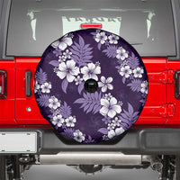 Hawaiian Hibiscus Tribal Floral Purple Spare Tire Cover Polynesian Tapa Pattern - Polynesian Pride
