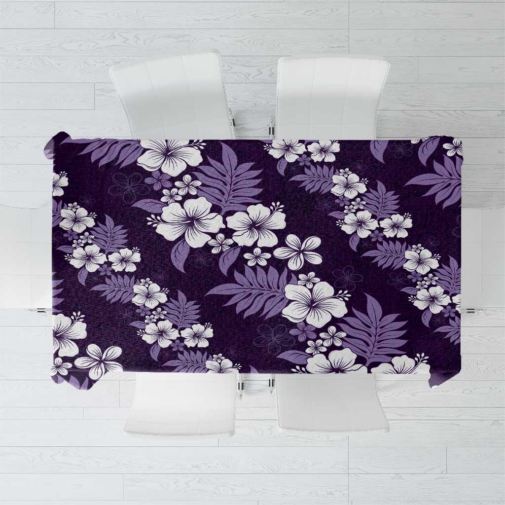 Hawaiian Hibiscus Tribal Floral Purple Tablecloth Polynesian Tapa Pattern - Polynesian Pride