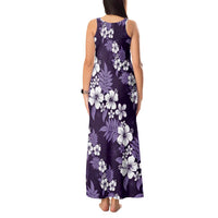 Hawaiian Hibiscus Tribal Floral Purple Tank Maxi Dress Polynesian Tapa Pattern - Polynesian Pride