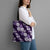 Hawaiian Hibiscus Tribal Floral Purple Tote Bag Polynesian Tapa Pattern - Polynesian Pride