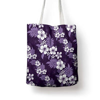 Hawaiian Hibiscus Tribal Floral Purple Tote Bag Polynesian Tapa Pattern - Polynesian Pride
