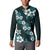 Hawaiian Hibiscus Tribal Floral Teal Button Sweatshirt Polynesian Tapa Pattern - Polynesian Pride