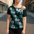 Hawaiian Hibiscus Tribal Floral Teal Cross Shoulder Shirt Polynesian Tapa Pattern - Polynesian Pride
