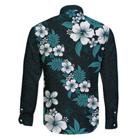 Hawaiian Hibiscus Tribal Floral Teal Family Matching Puletasi and Hawaiian Shirt Polynesian Tapa Pattern LT01 - Polynesian Pride