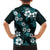 Hawaiian Hibiscus Tribal Floral Teal Family Matching Tank Maxi Dress and Hawaiian Shirt Polynesian Tapa Pattern - Polynesian Pride