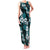 Hawaiian Hibiscus Tribal Floral Teal Family Matching Tank Maxi Dress and Hawaiian Shirt Polynesian Tapa Pattern - Polynesian Pride