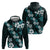 Hawaiian Hibiscus Tribal Floral Teal Hoodie Polynesian Tapa Pattern - Polynesian Pride