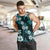 Hawaiian Hibiscus Tribal Floral Teal Men Tank Top Polynesian Tapa Pattern - Polynesian Pride