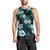 Hawaiian Hibiscus Tribal Floral Teal Men Tank Top Polynesian Tapa Pattern - Polynesian Pride