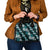 Hawaiian Hibiscus Tribal Floral Teal Shoulder Handbag Polynesian Tapa Pattern - Polynesian Pride