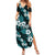 Hawaiian Hibiscus Tribal Floral Teal Summer Maxi Dress Polynesian Tapa Pattern - Polynesian Pride