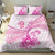 Personalised New Zealand Pink Fern Breast Cancer Bedding Set Polynesian Pattern