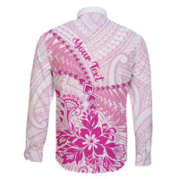 Personalised New Zealand Pink Fern Breast Cancer Family Matching Off Shoulder Maxi Dress and Hawaiian Shirt Polynesian Pattern LT01 - Polynesian Pride