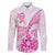 Personalised New Zealand Pink Fern Breast Cancer Family Matching Short Sleeve Bodycon Dress and Hawaiian Shirt Polynesian Pattern