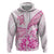 Personalised New Zealand Pink Fern Breast Cancer Hoodie Polynesian Pattern