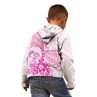 Personalised New Zealand Pink Fern Breast Cancer Kid Hoodie Polynesian Pattern