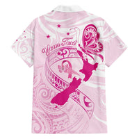 Personalised Aotearoa Breast Cancer Family Matching Puletasi and Hawaiian Shirt New Zealand Maori Pattern LT01 - Polynesian Pride