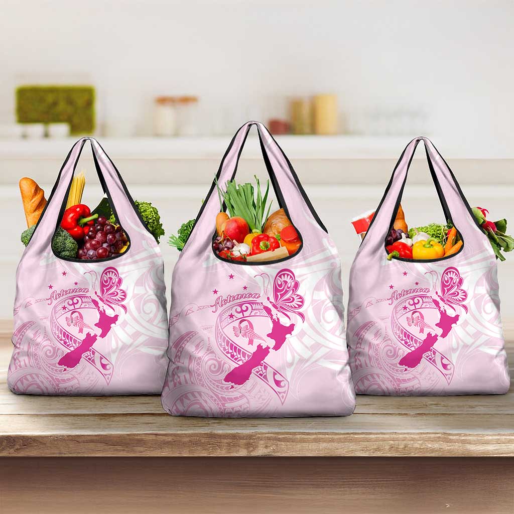 Aotearoa Breast Cancer Grocery Bag New Zealand Maori Pattern