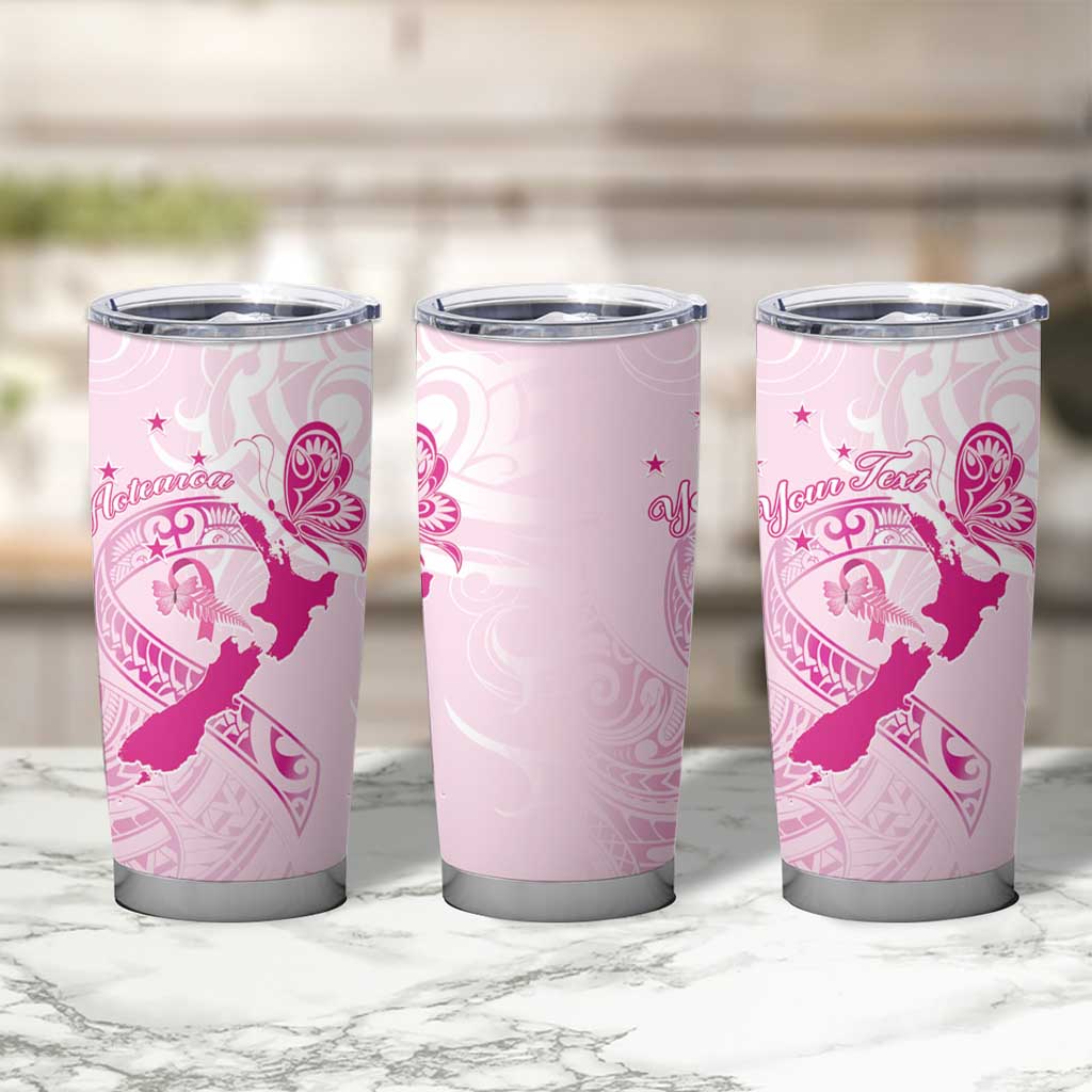 Personalised Aotearoa Breast Cancer Tumbler Cup Maori Pattern