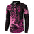 Hawaii Breast Cancer Button Sweatshirt Girl Floral Kakau Pattern