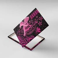 Hawaii Breast Cancer Canvas Wall Art Girl Floral Kakau Pattern