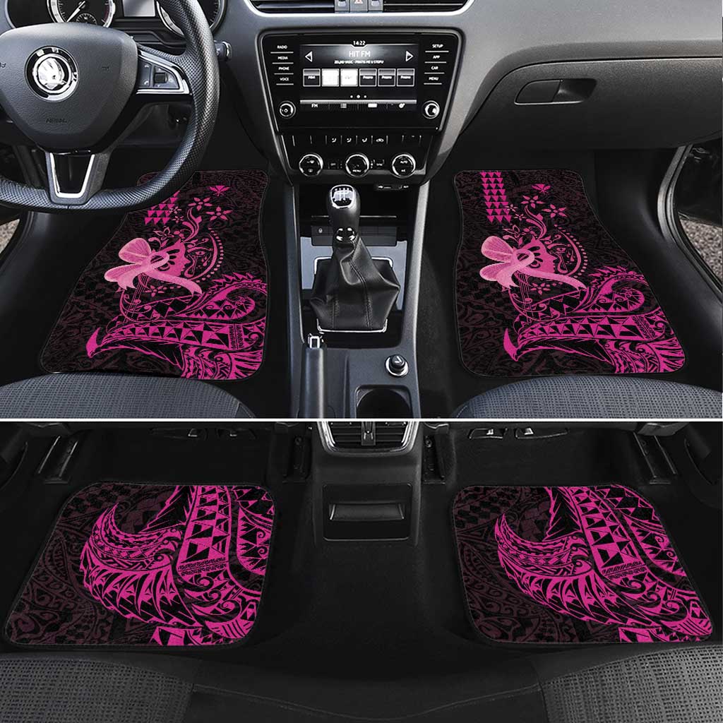 Hawaii Breast Cancer Car Mats Girl Floral Kakau Pattern