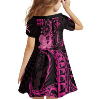 Hawaii Breast Cancer Family Matching Summer Maxi Dress and Hawaiian Shirt Girl Floral Kakau Pattern LT01 - Polynesian Pride