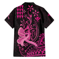 Hawaii Breast Cancer Family Matching Summer Maxi Dress and Hawaiian Shirt Girl Floral Kakau Pattern LT01 - Polynesian Pride