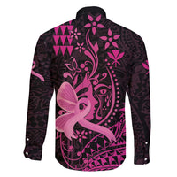 Hawaii Breast Cancer Family Matching Tank Maxi Dress and Hawaiian Shirt Girl Floral Kakau Pattern LT01 - Polynesian Pride