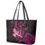 Hawaii Breast Cancer Leather Tote Bag Girl Floral Kakau Pattern