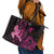 Hawaii Breast Cancer Leather Tote Bag Girl Floral Kakau Pattern