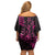 Hawaii Breast Cancer Off Shoulder Short Dress Girl Floral Kakau Pattern