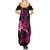 Hawaii Breast Cancer Summer Maxi Dress Girl Floral Kakau Pattern