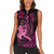 Hawaii Breast Cancer Women Sleeveless Polo Shirt Girl Floral Kakau Pattern